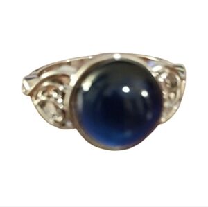 Vintage Style Color Change Mood Ring Silver Tone Size 7 Statement jewelry